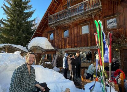 terrasse du relais sous la neige